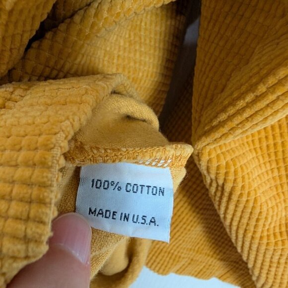 Bryn Walker Shacket Womens Size Small Mustard Yellow Waffle Knit Oversized Shirt - Picture 6 of 10